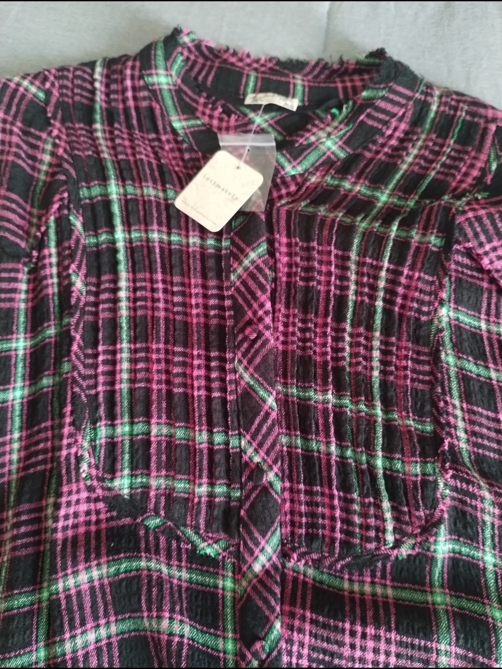 Free People Intimately Plaid About You Top